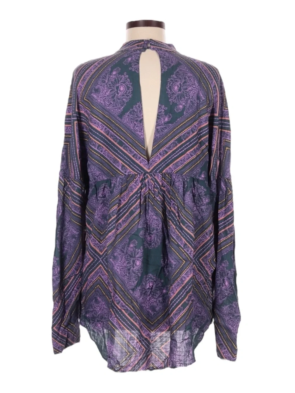 NWT Free People Walking On A Dream Tunic Choker Boho Top M Purple
